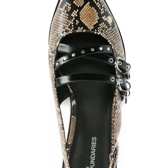 Women's Snakeskin Slingback Flats - Picture 3 of 4